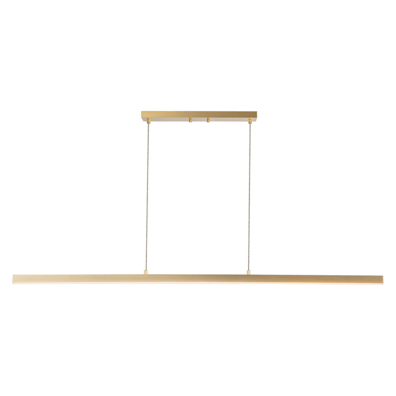 Vega 1 - Light LED Kitchen Island Pendant, Brushed Gold, 3000K, 1.5" H x 56" W x 0.75" D