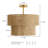 17.7" Natural Jute 2-Tier Semi-Flush Mount Light