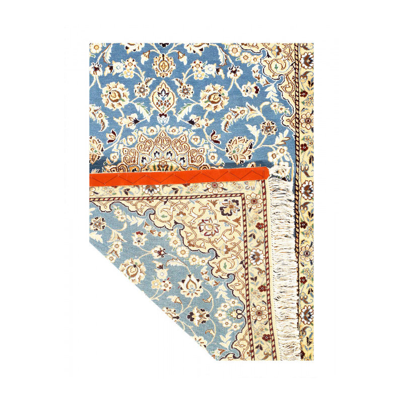Tapis rectangulaire en laine et en soie de conception unique 4 pi 5 po x 2 pi 11 po Ieshea