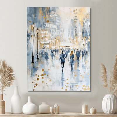 Minimal Paris Street In Winter II - Cityscapes Metal Wall Decor, City Paris Metal Print