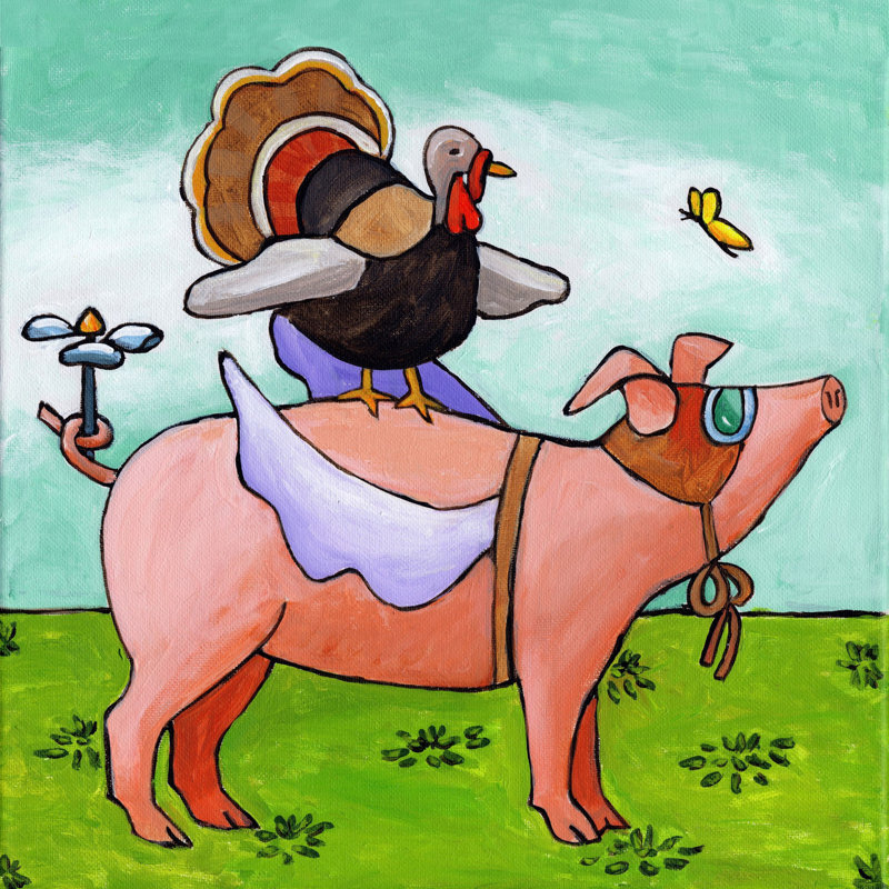 'Tom's Herculean Task' by Janet Nelson Print on Wrapped Canvas, 32" H x 32" W x 1.5" D