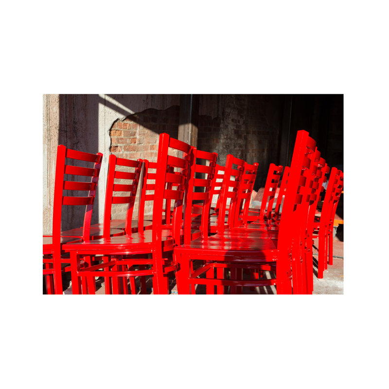 Red Chairs Print by Francis Augustine, Acrylic, No Mat, 32" H x 48" W x 0.1" D