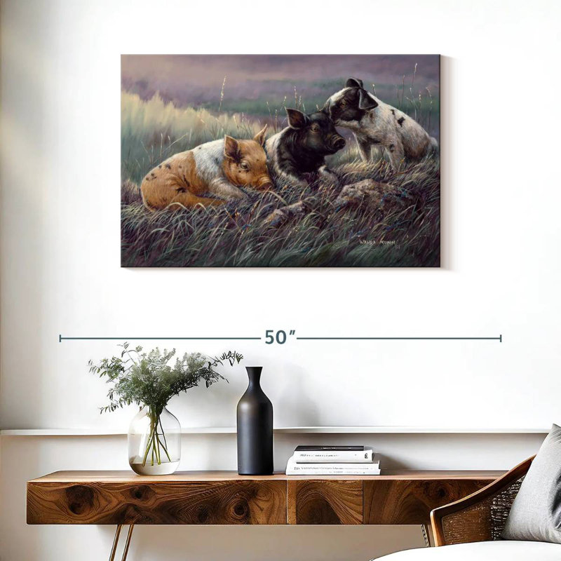 Trois petits cochons de Brampt, H 24 po x l 36 po