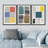 Abstract Vibrant Color Blocks Multicolor Geometric Artwork Framed Canvas 3 Pieces Print Wall Art-100707016-100707013