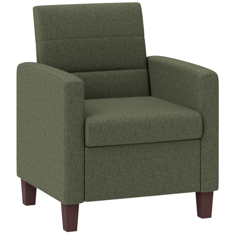 Fauteuil moderne en tissu avec coussins antidérapants, 100 % polyester vert