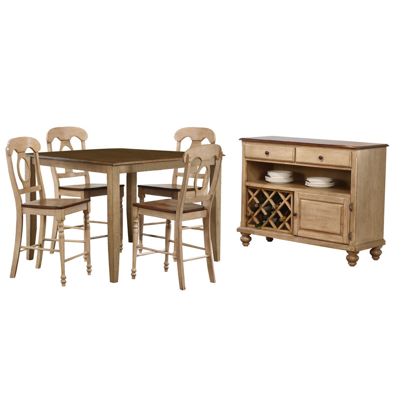 Huerfano Valley 4 - Person Solid Wood Top Legs Dining Set