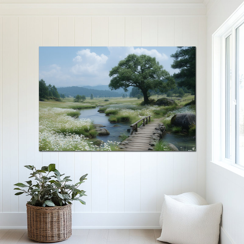 GUTTATY Spring Landscape Pictures Canvas Wall Decor, Spring Canvas Wall Art for Living Room, Flower Painting Bedroom Prints, Nature Artwork Poster, Wildflower Wall Art Large, 20" × 30"