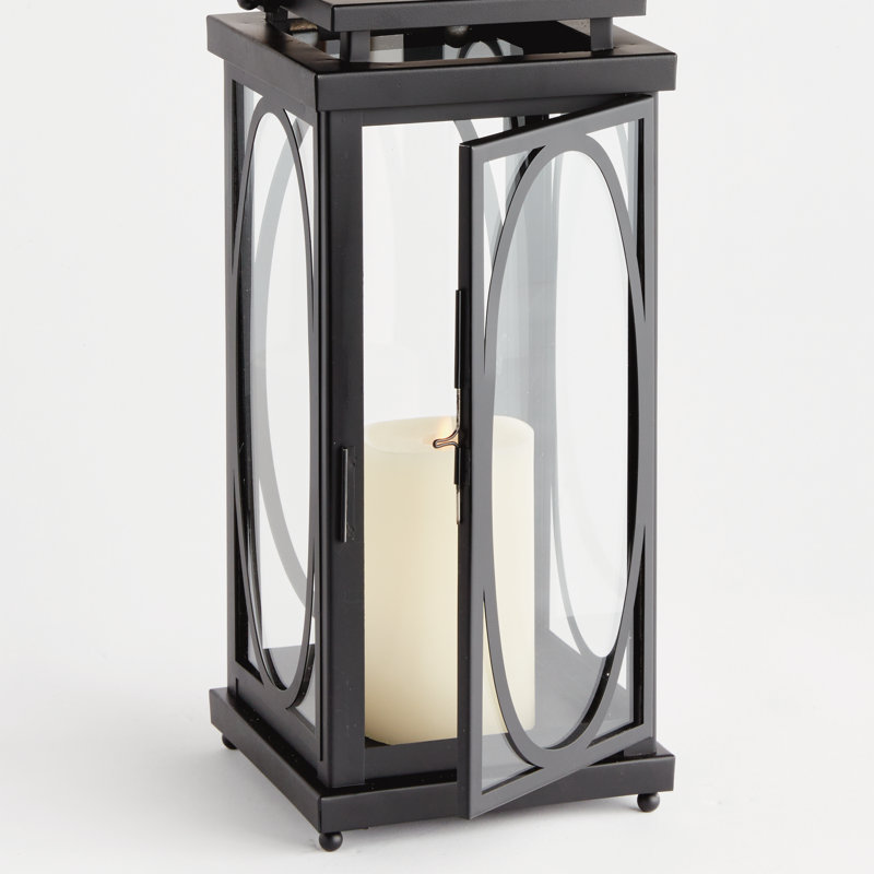 Conservatory Lantern, Black, 18" H x 8" W x 8" D