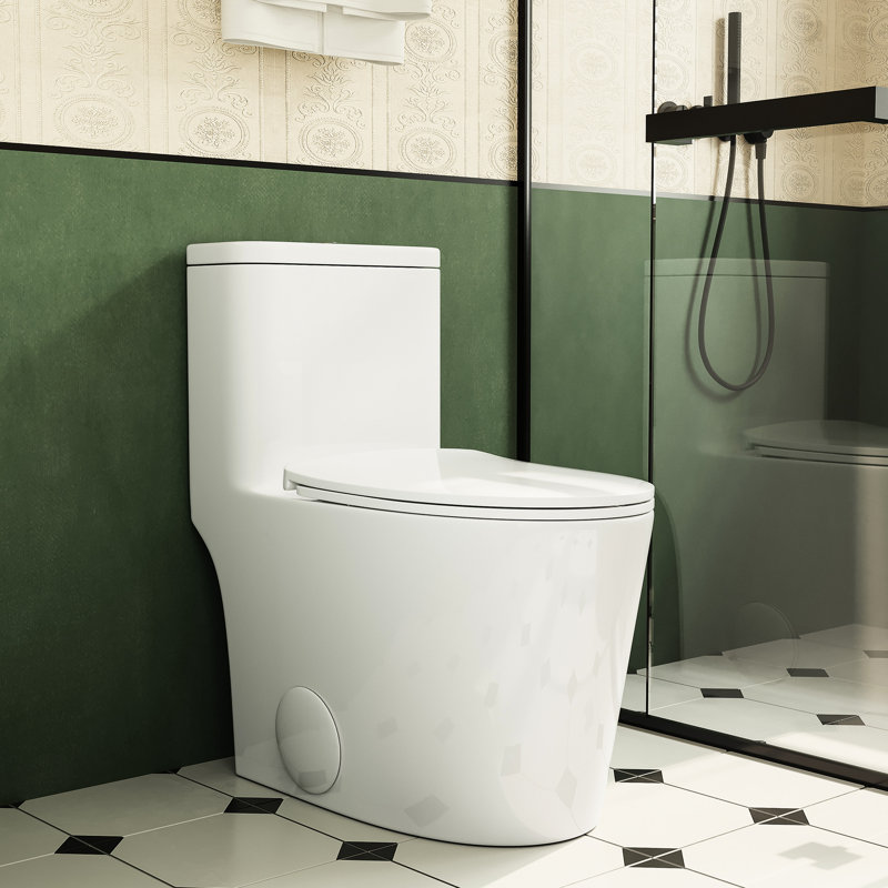 Toilette en céramique, siège allongé, blanc, confortable, 1,1 / 1,6, et cuve allongée à hauteur de confort T036wt,
