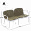 Causeuse d'extérieur en PP Luna, structure blanche avec coussin vert Luna-131517266