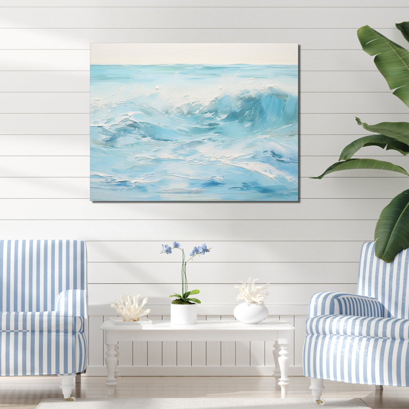 Plumlee - plage et océan, art mural sur toile, H 34 po x l 44 po x P 1,5 po, Toile tendue