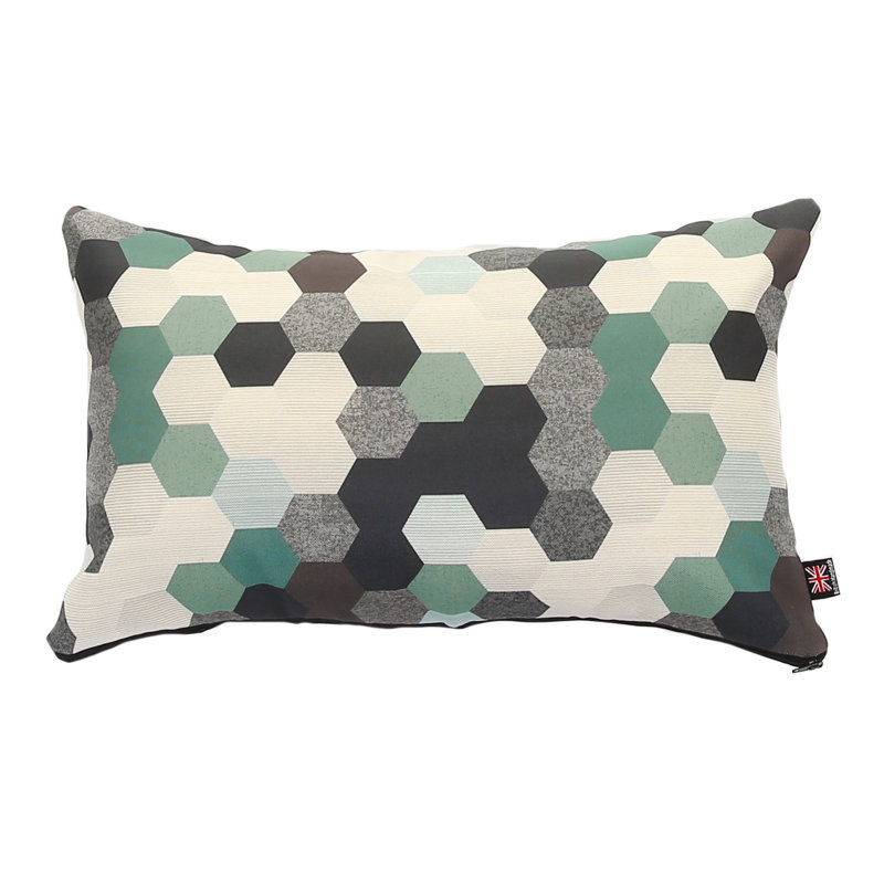 Altha Geometric Square Cushion, Small, Blue, Square