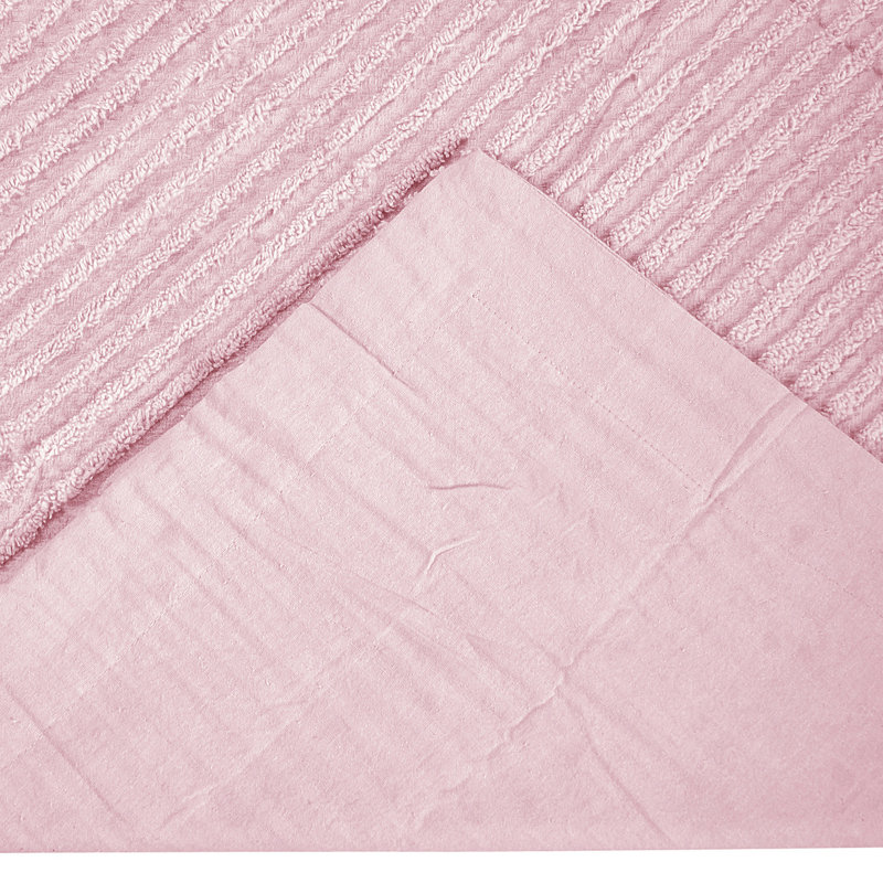 Jullian 100% Cotton Tufted Pillow Sham, Modern Stripe Design, Soft Breathable Decorative Cover, OEKO-TEX Certified, Machine Washable, King Size (20" x 36"), Pink, All-Season