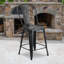 Commercial Grade Distressed Metal Indoor-Outdoor Counter Height Stool with Back-1728823598-1728823573