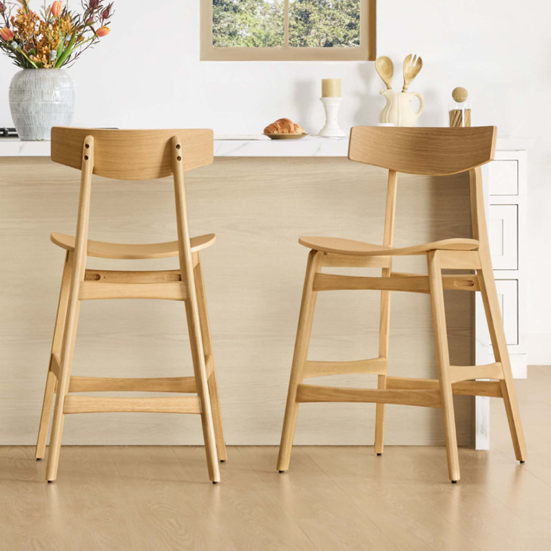 Tabouret de comptoir en bois massif, Chêne