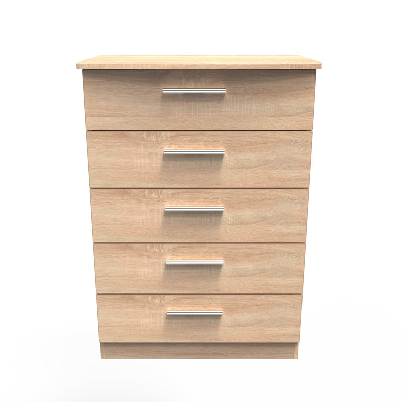 Borgeson 77cm W 5 - Drawer Chest of Drawers, Bardolino Oak