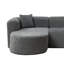 Canapé modulaire modulaire de luxe avec dossier incurvé de luxe, deux coussins décoratifs en tissu chenille, canapé en nuage minimaliste et confortable en forme de L pour le salon-266407425