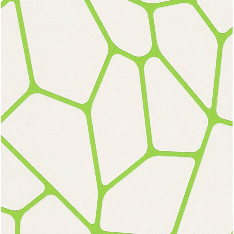 Rouleau de papier peint abstrait L 33 pi x l 21 po Lowes, Blanc / Vert