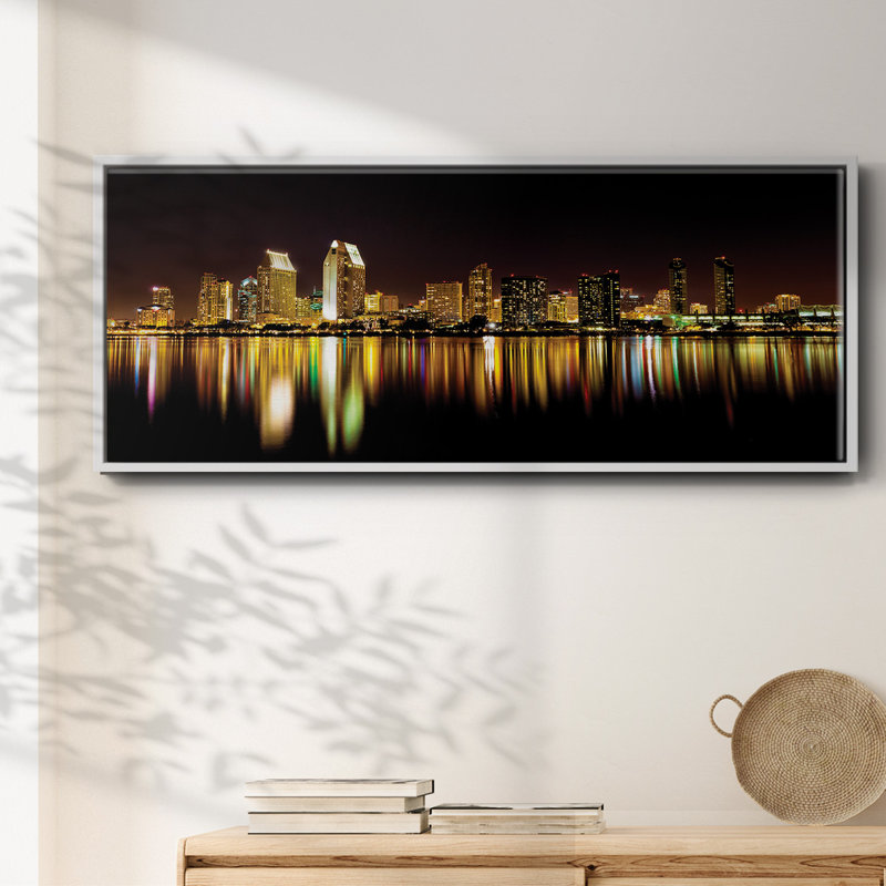 San Diego Skyline - toile encadrée, H 20 po x l 50 po