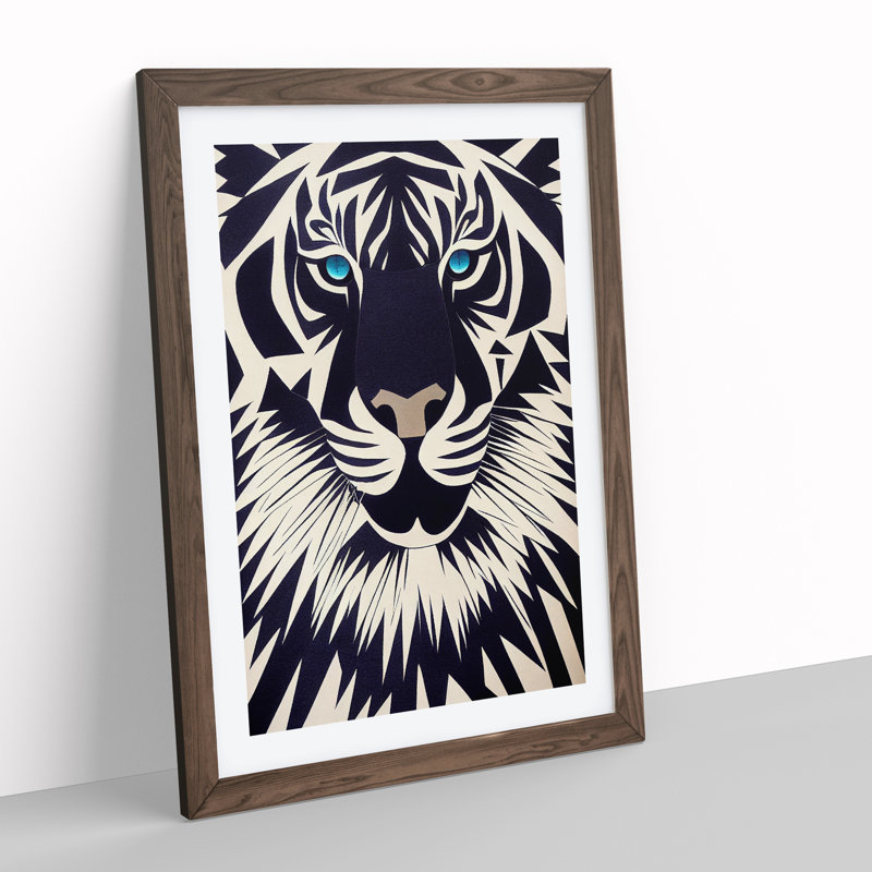 Tiger No.4 Abstract - Framed Print, Walnut Framed, 34cm H x 25cm W x 2cm D