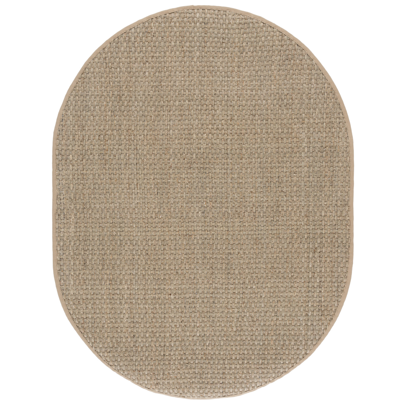 Brookhaven Natural Beige Seagrass Rug, Oval 6' x 8'