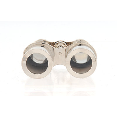 5.5" X 3" X 5" Brass Binocular With Leather Case
