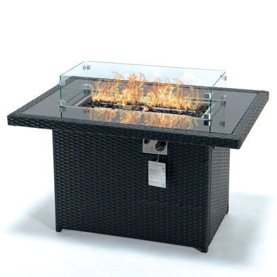 Dibora Glass Propane Fire Pit Table