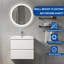 Meuble-lavabo flottant mural blanc brillant de 24 po avec comptoir simple à surface solide blanc-1526861054