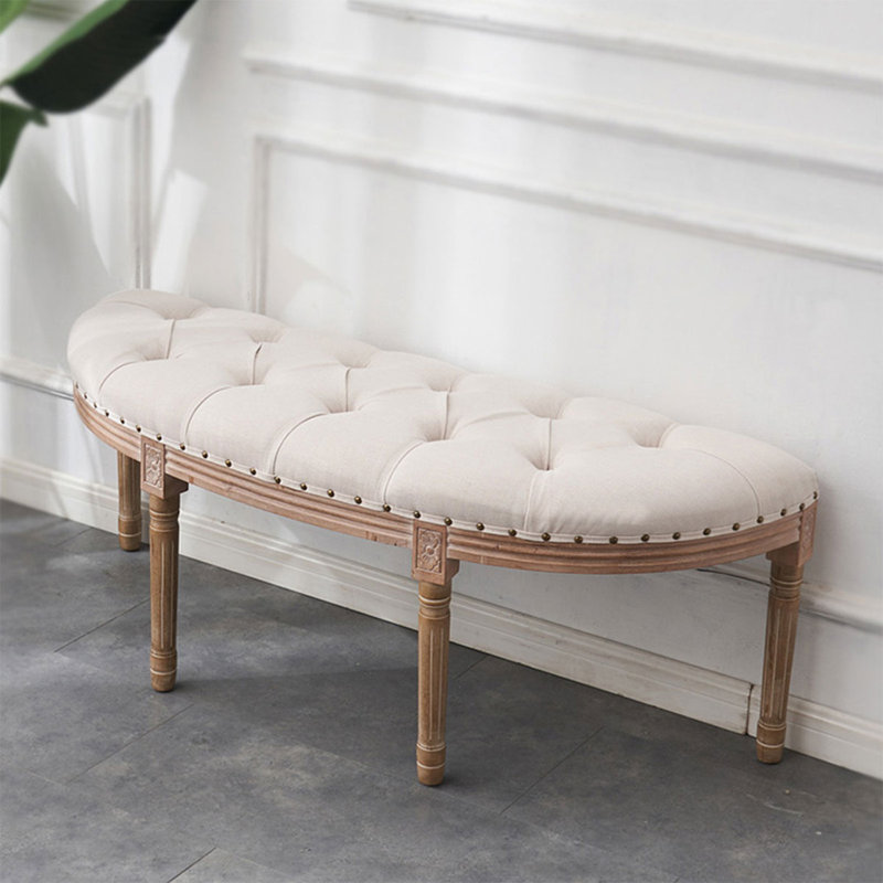 Banc rembourré blanc
