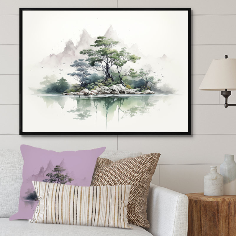 «Nature Scenery Minimalisme Moments», reproduction sur toile, Cadre flottant noir, H 12 po x l 20 po x P 1 po