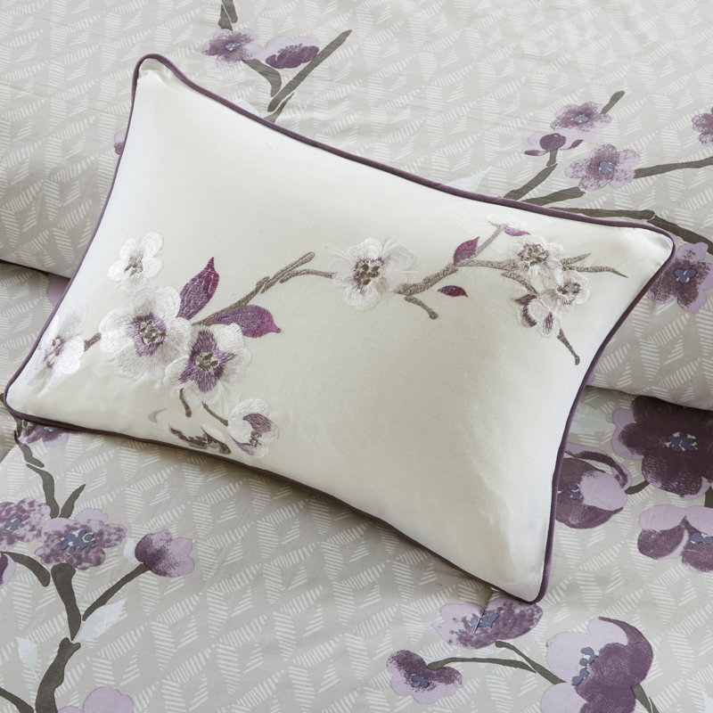 Ensemble d'édredon 8 pièces mauve / taupe