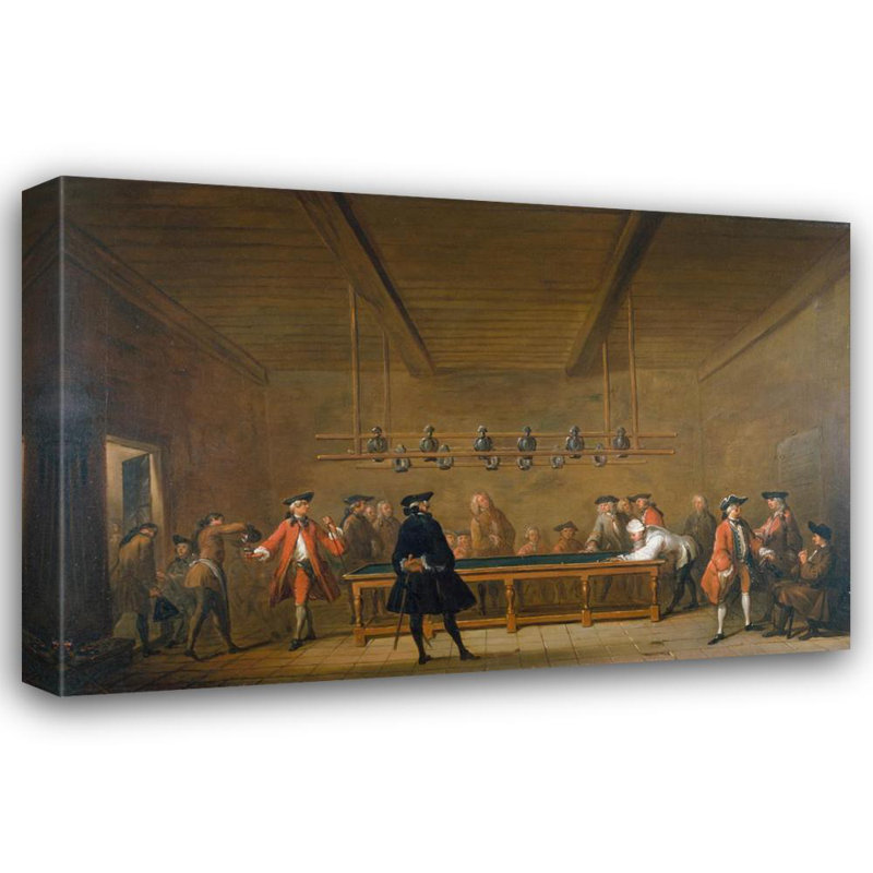 «The Billiard Game» par Jean Siméon Chardin - Art mural sur toile tendue avec châssis, H 24 po x l 17 po