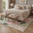 Magnolia Collection Floral Machine Washable Green / Beige / Pink Indoor Area Rug with Non-Slip Backing-128992638