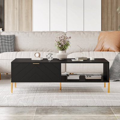 Table basse Mid-Century moderne avec tiroirs doubles