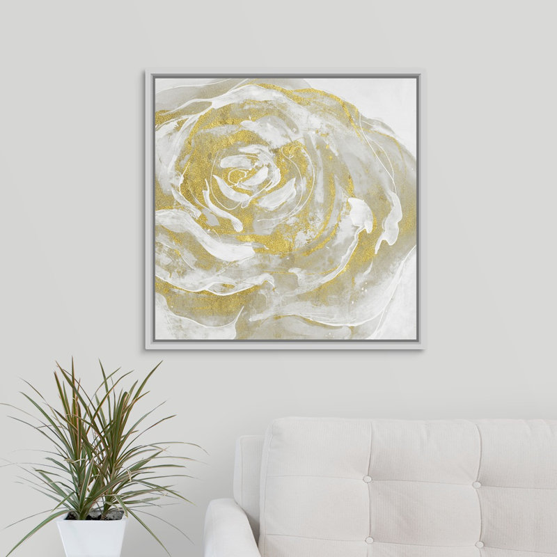 « appique vi », peinture sur toile, H 25,7 po x l 25,7 po x P 1,75 po, Cadre flottant blanc