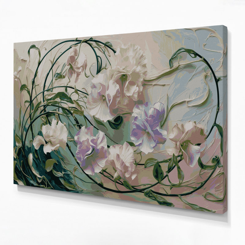 Art mural sur toile Botanical Sweet Pea, H 20 po x l 30 po