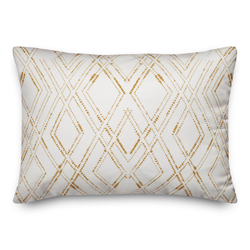 No Decorative Addition Throw Pillow, White/Gold