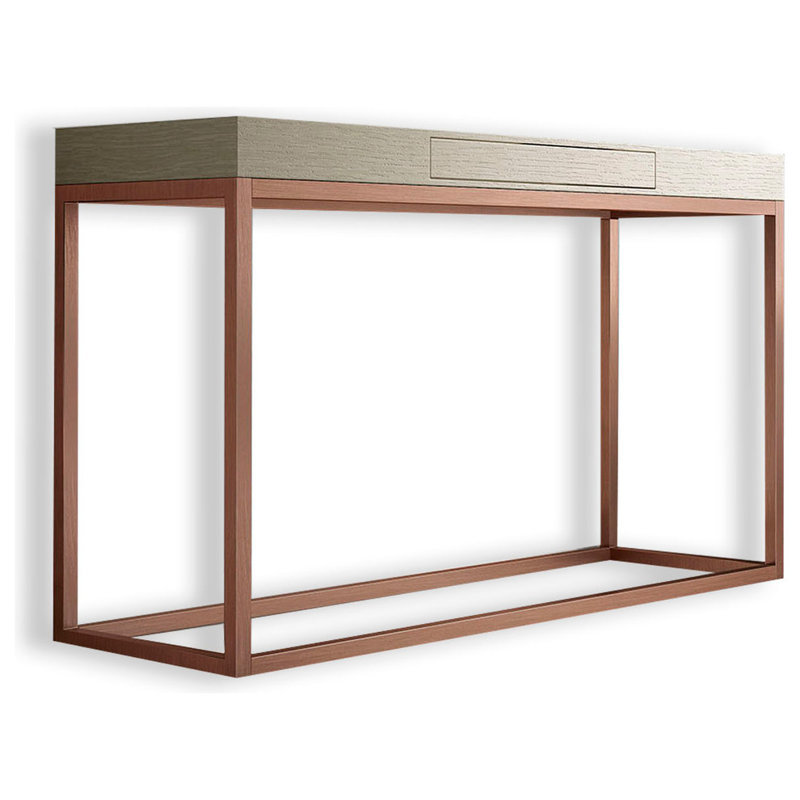 Console Saph, Cuivre vieilli ultrabrillant, H 29,5 po x l 59 po x P 15,6 po