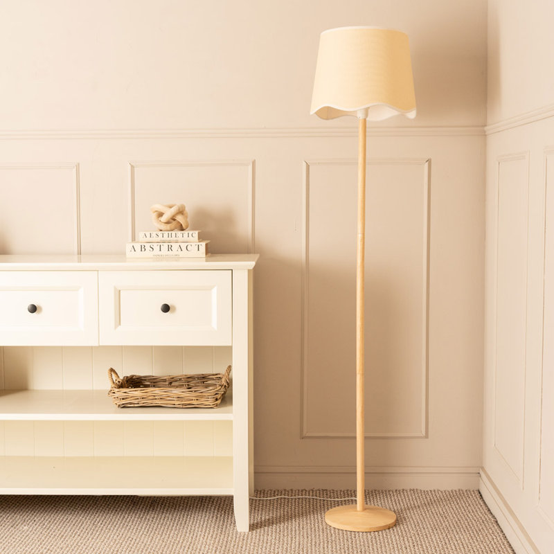 Rozana 161cm Traditional Floor Lamp, No, Natural