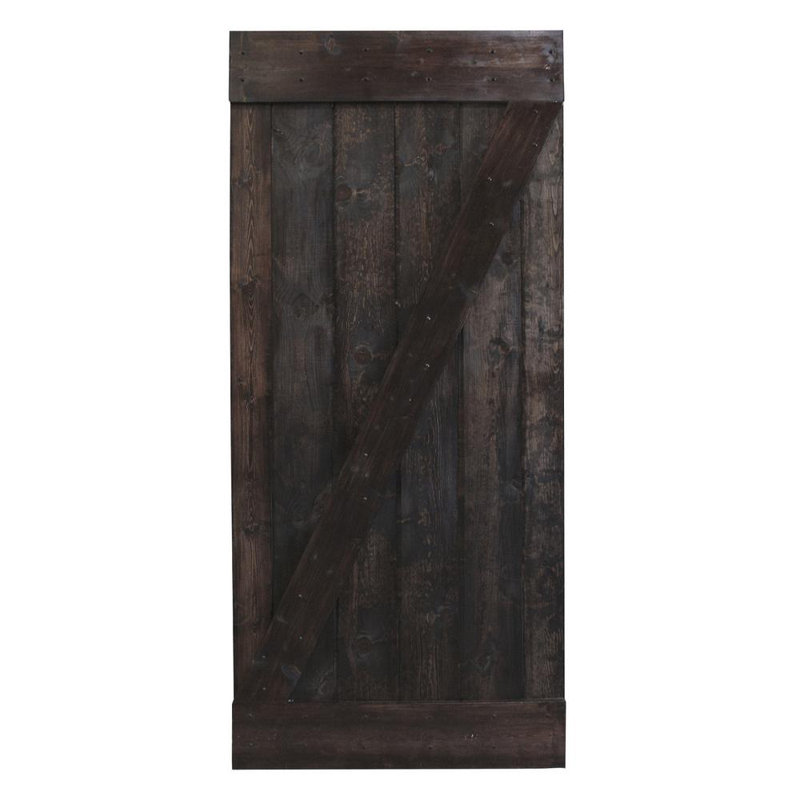 84" Dark Coffee Knotty Pine Sliding Barn Door