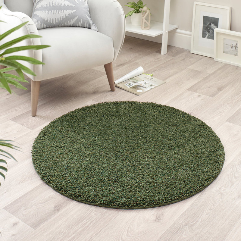 Forest Green Shaggy , Round 100cm