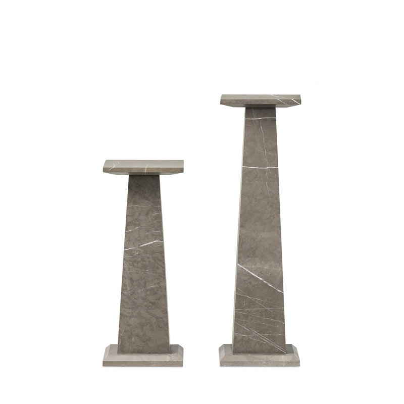 Ellric Pedestal Set, Beige Marble