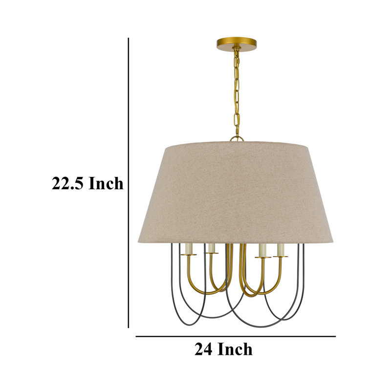 Lustre rond / ovale à 6 lumières à intensité variable Lacreisha, 22,5 po x l 24 po x P 24 po, 4, 110V