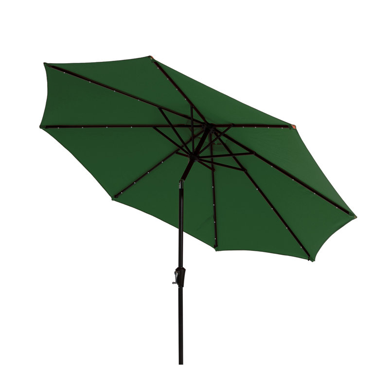 Parasol de marché avec manivelle Beka, Vert foncé, H 99,6 po x l 132 po x P 132 po