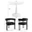 Ensemble de table de salle à manger pour 2 personnes avec table ronde et 2 fauteuils rembourrés en velours-771732910