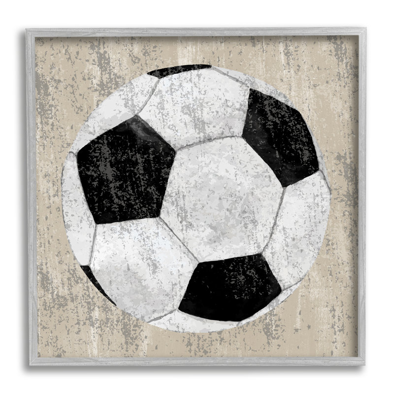 «ba-907», impression encadrée sur toile de soccer rustique par Kim Allen, H 17 po x l 17 po x P 1,5 po