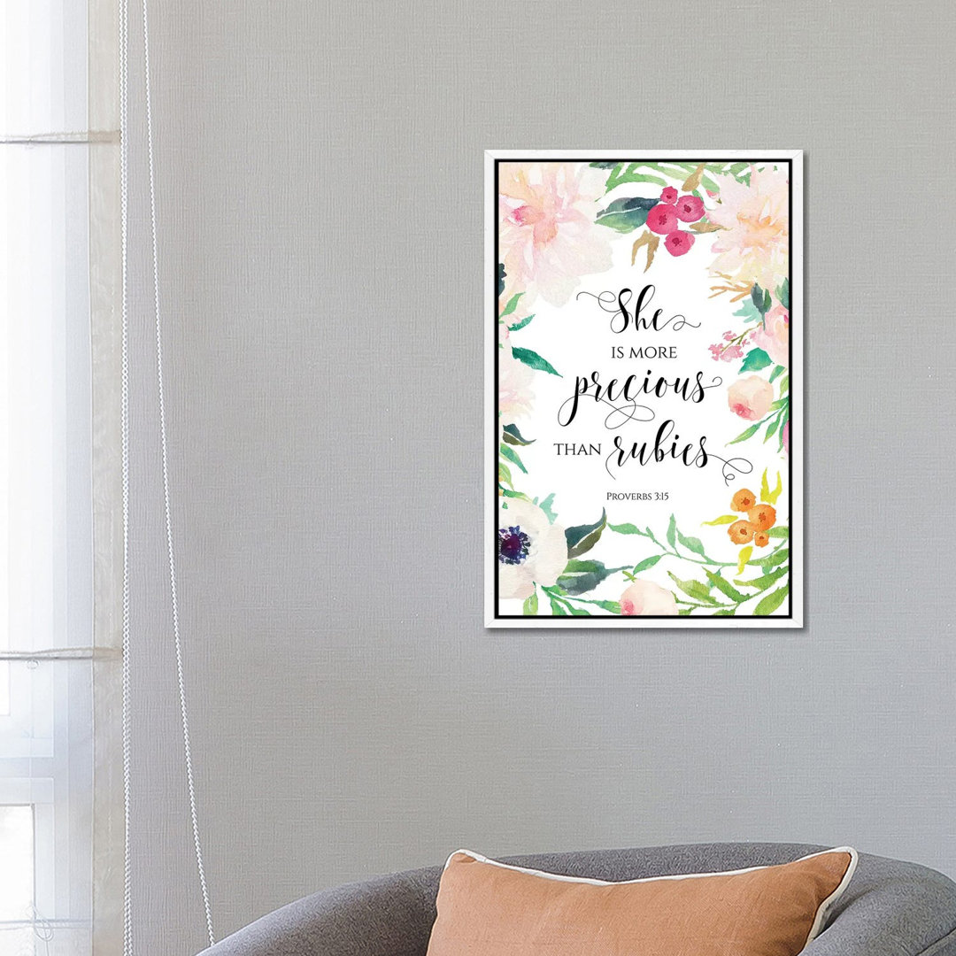 She Is More Precious Than Rubies - Proverbs 3:15 - Painting on Canvas