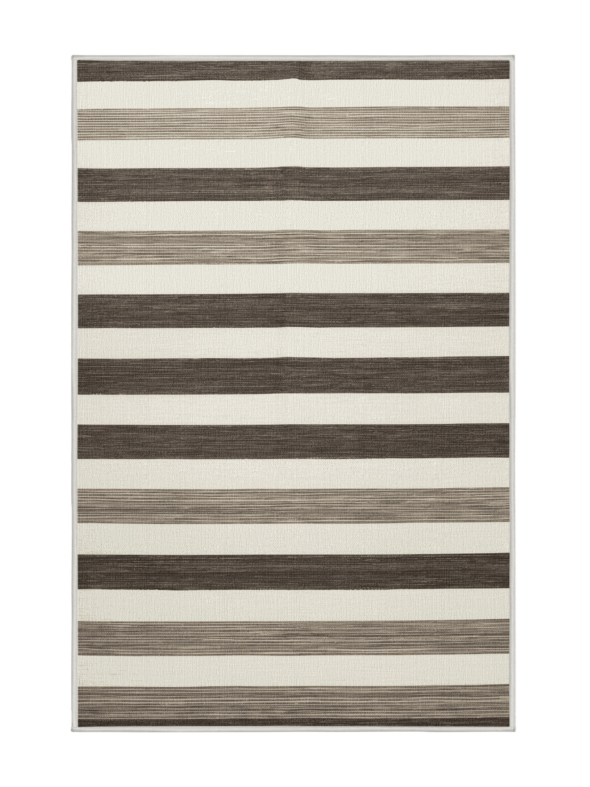 Longshore Tides Machine Washable Horizontal Stripes White Area Rug ...