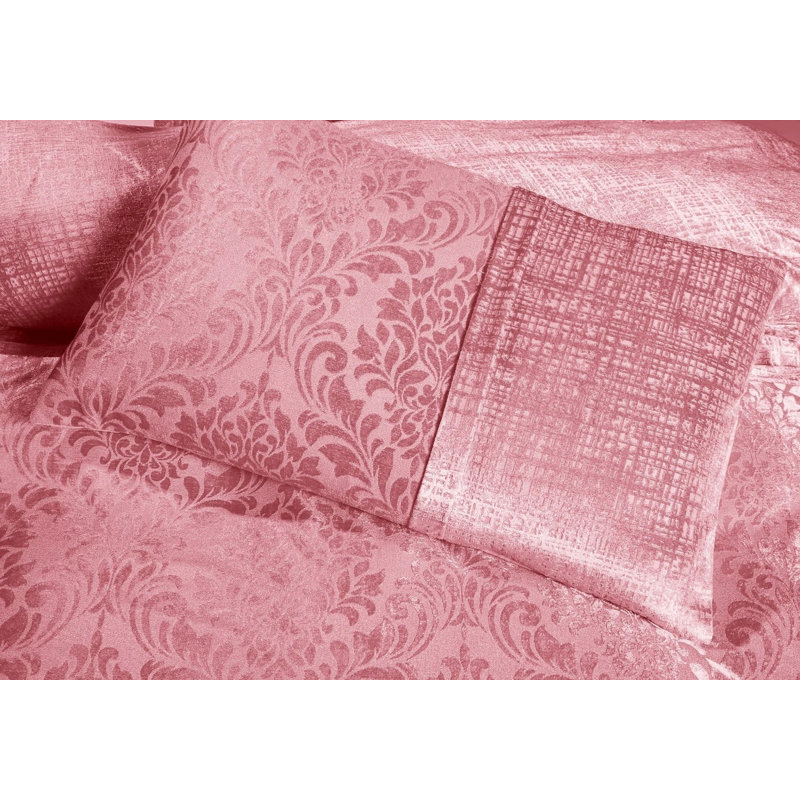 Damask Jacquard Duvet Cover 3 Piece Velvet Bedding Set With Matching Pillowcases, King Duvet Cover + 2 Standard Pillowcases