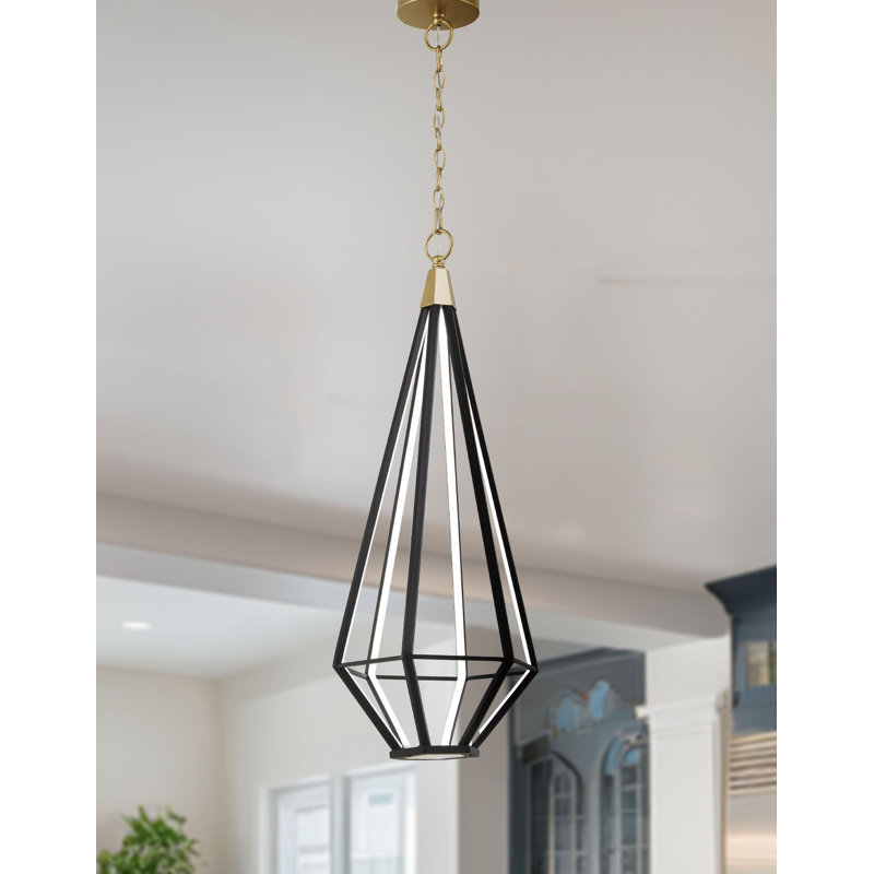 Dripping Gems 1 - Light Brass LED Unique/Statement Pendant, 31.88" H x 12" W x 12" D